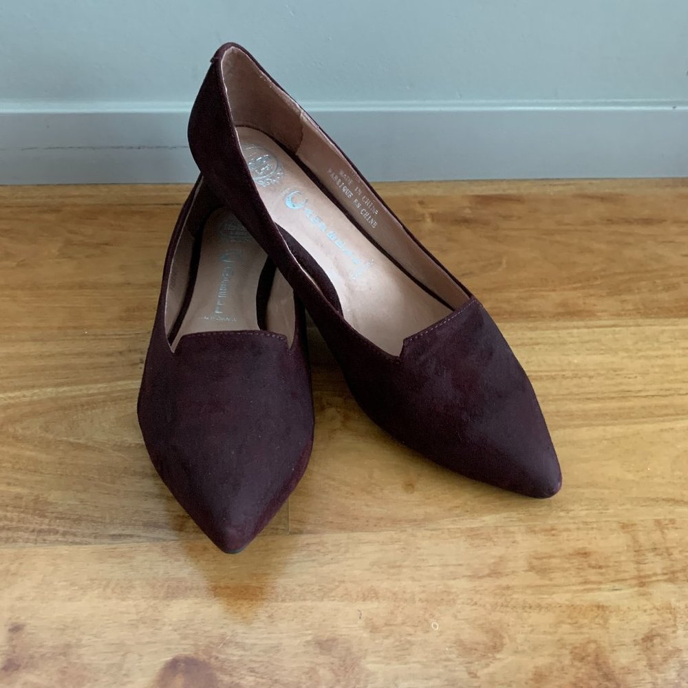 Maroon Suede Jeffrey Campbell Ibiza flats